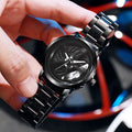 2025 new cross-border watch: sports car wheel hub rotating watch for men - trendy quartz watch with rotating bezel