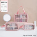 Travel makeup bag translucent toiletry bag frosted bath bag swimming cosmetic storage bag pure color carry-on bag