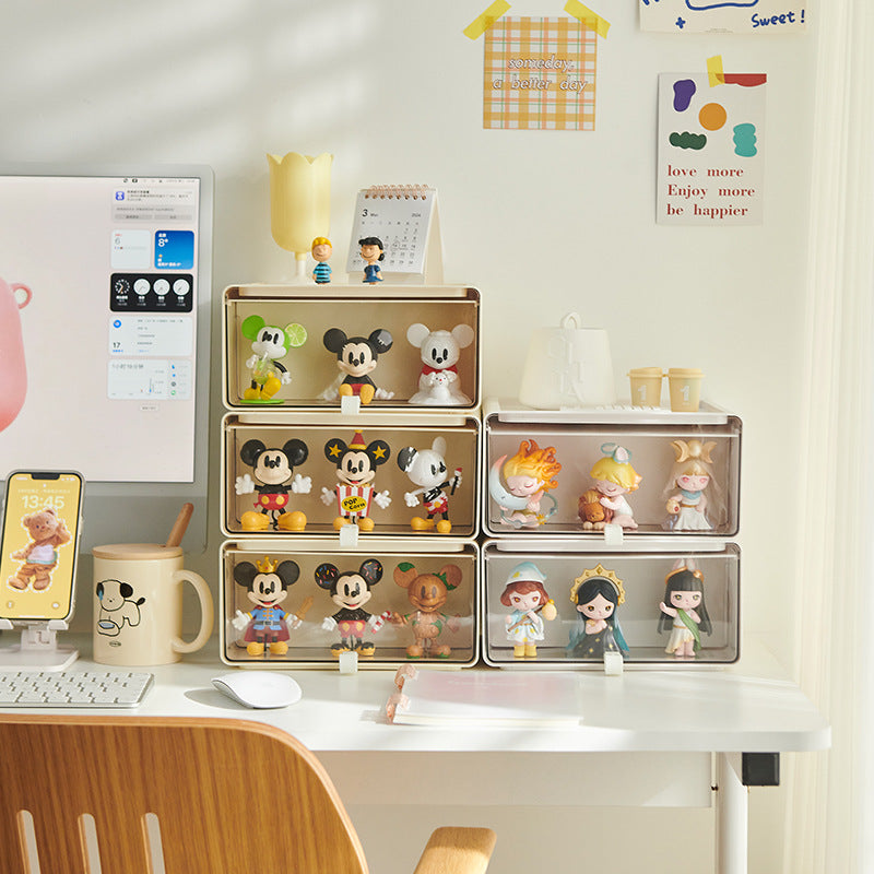 Desktop storage box Drawer blind box Display box Figure plastic dust-proof multi-functional toy Storage sorting box