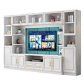 Solid wood tv stand - high capacity, large storage, stylish design - integrated living room light luxury background wall tv cabinet
