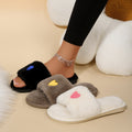 plus sizeexportnew arrivalmao slippers one-word opening fall and winter home soft bottom small fragrant peach heart cotton slippers