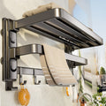 Suction cup towel rack - no drilling required, bathroom storage shelf, shower room wall-mounted towel organizer