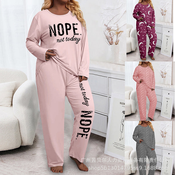 New women's  large-size printed casual loungewear set 2 sets-LPU2199A4 series