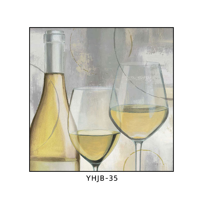 American bar decorative painting retro industrial style creative KTV box red wine glass hanging painting nostalgic wine mural