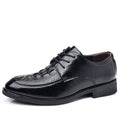 Crocodile leather dress shoes for men - business, summer, breathable, british style, casual, hidden heel, groom wedding shoes