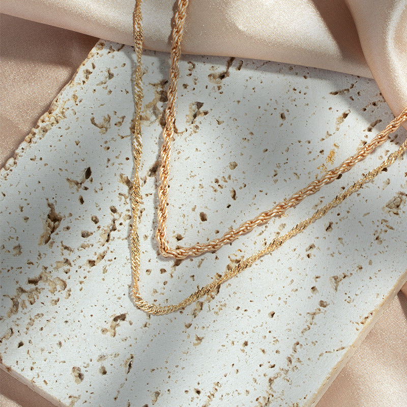 Sweater necklace wholesale european and american cross-border autumn and winter jewelry for women gold-plated thick lines socialite street style fashion stacked neck chain