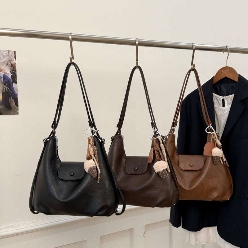 High-end retro large-capacity backpack for women, new 2025 autumn/winter versatile multi-functional crossbody tote bag