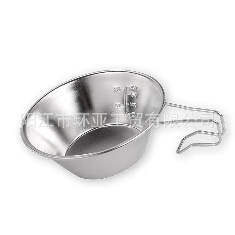 Outdoor 304 Stainless Steel Snow Bowl Folding Storage Mountaineering Bowl Seasoning Bowl Multifunctional Picnic Camping Tools