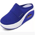 Exportplus size heelless slip-on women's lazy air cushion cut out mesh breathable toe-cap half-drag women's shoes