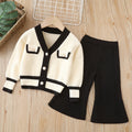 Girls' knitted sweater set - two-piece outfit - new autumn/winter  collection - baby girl flare pants & cardigan set