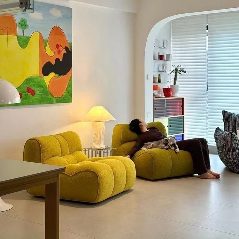 Lazy sofa single retro tatami sofa chair living room small sofa for homeplaid sofa chair small apartment