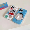Photo frame airbag compatible with apple 16 pro, cartoon shin-chan soft case, iphone xr rotating snot phone protective cover