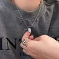 Silver square letter - x1668 silver