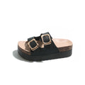 platform slides for women, summer outdoor wear, 2025 new birkenstock style, retro height increasing non-slip sandals, women's export