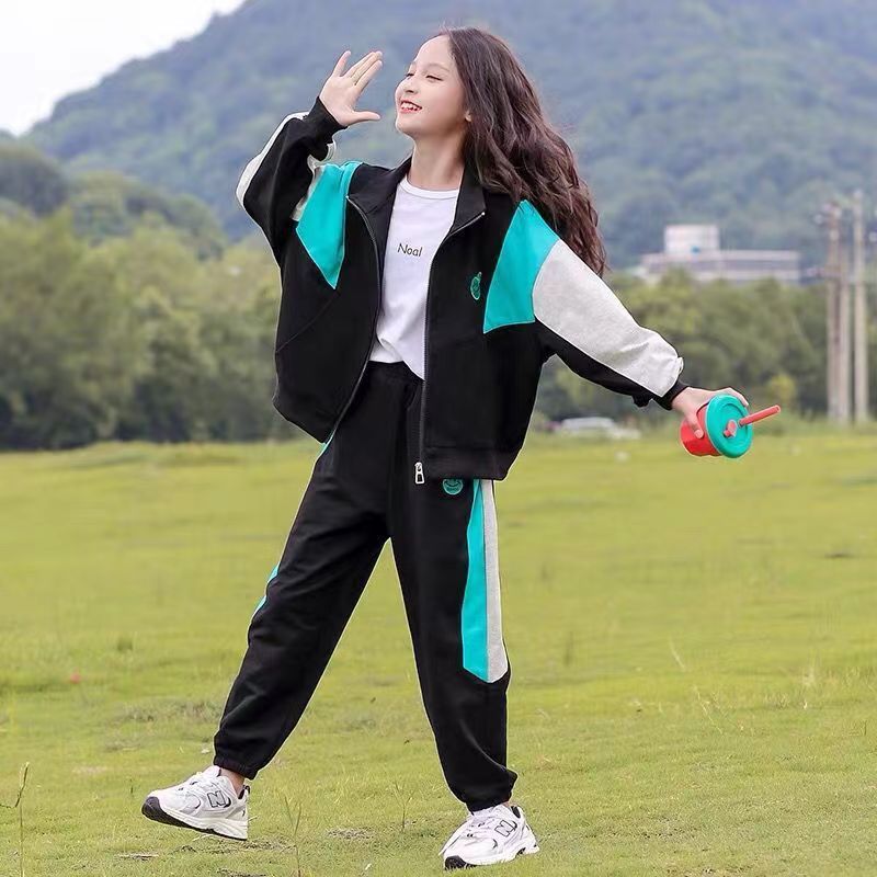 Girls' autumn activewear set -  new collection - trendy & stylish two-piece outfit for mid-to-large children