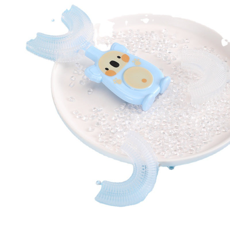 English card new manual children's U-shaped toothbrush silicone toothbrush baby mouth type oral cleaning manual U-shaped