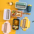 Student lunch box microwaveable japanese lunch box fresh-keeping grids portable tableware plastic square lunch box gift