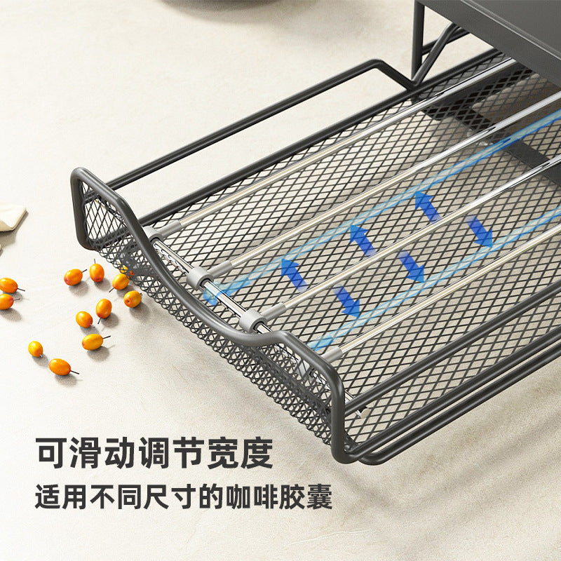 Cross-border coffee countertop rack dust-proof desktop side cabinet water cup storage cabinet pill capsule coffee storage box