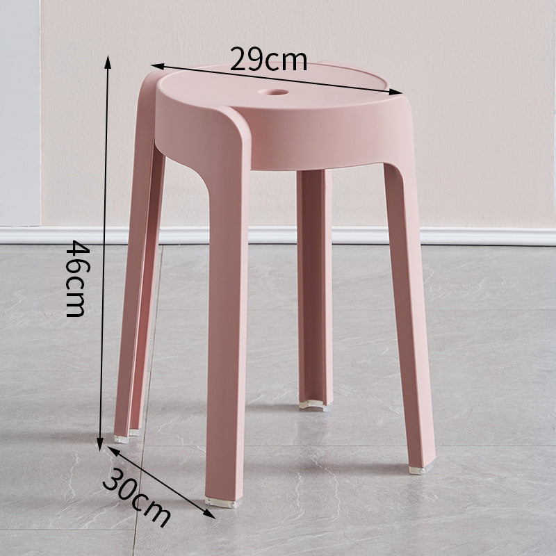 Plastic stool thickenedfor home dining table cooked rubber stool casual high stool scandinavian living room backrest square round windmill new
