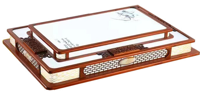 Chinese solid wood ceiling lamp rectangular Chinese style living room lamp antique Chinese lighting bedroom dining room study lighting