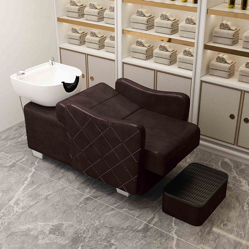 Factory direct sales popular semi-reclining hair salon fashion shampoo bed simple high-end hair salon ceramic flush bed