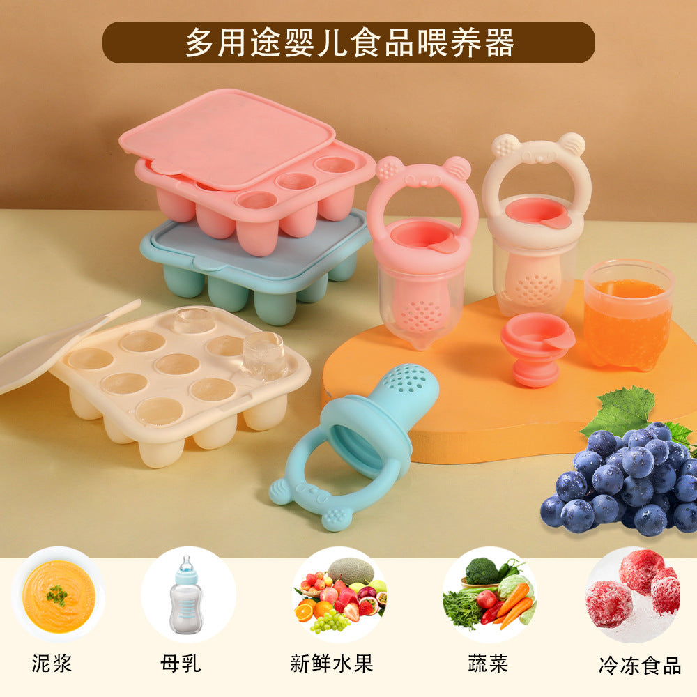 Dongguan manufacturer's new silicone bite Le bear complementary food baking mold baby fruit and vegetable bite Le complementary food device