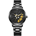 New creative sports car wheel design wristwatch - 3d hollow dial fashion men's watch - large dial quartz watch - wholesale