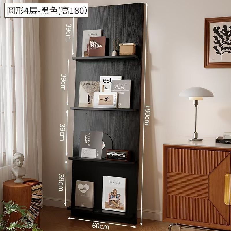 Magazine rack floor-standing storage rack wall-mounted book rack newspaper rack environmental-friendly multi-layer bookshelf medieval style reading bookshelf wood