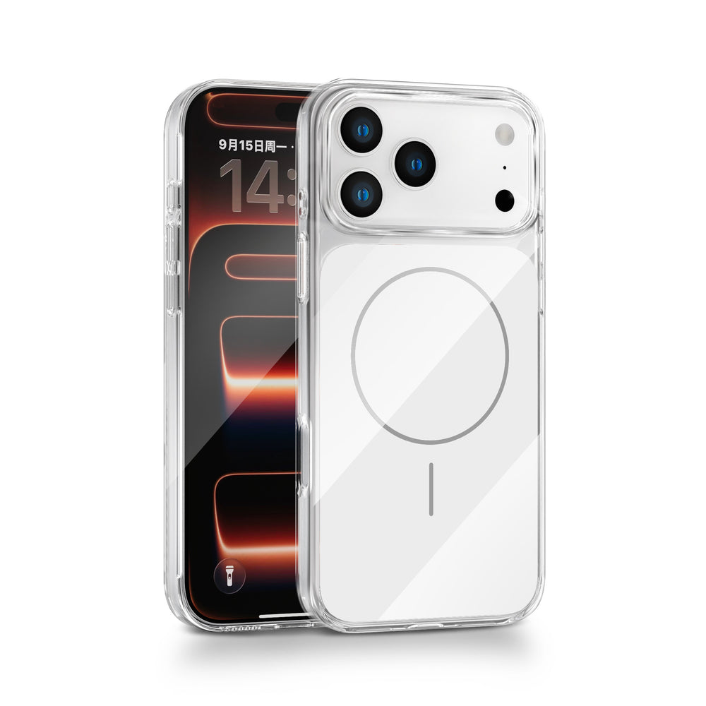 Suitable for iphone 17 pro max magnetic pc official phone case apple 17 high-alumina glass carbon fiber texture phone cover