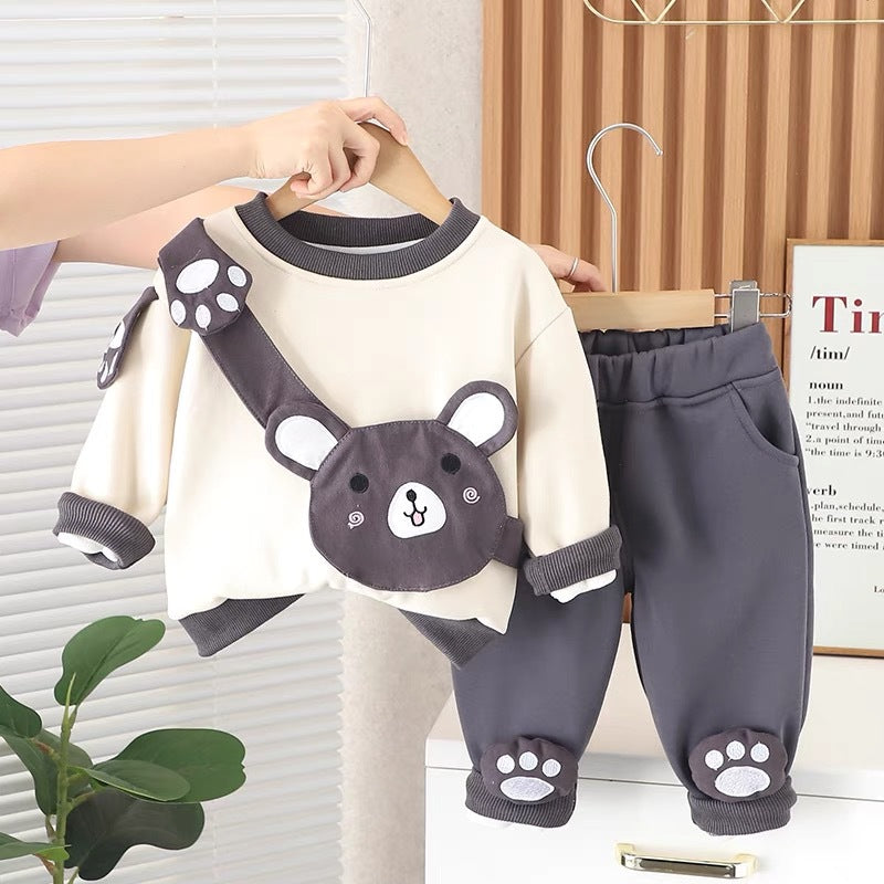children's clothing: autumn/winter collection for boys and girls -  kids' activewear cartoon print long-sleeve sweatshirt set - wholesale supply