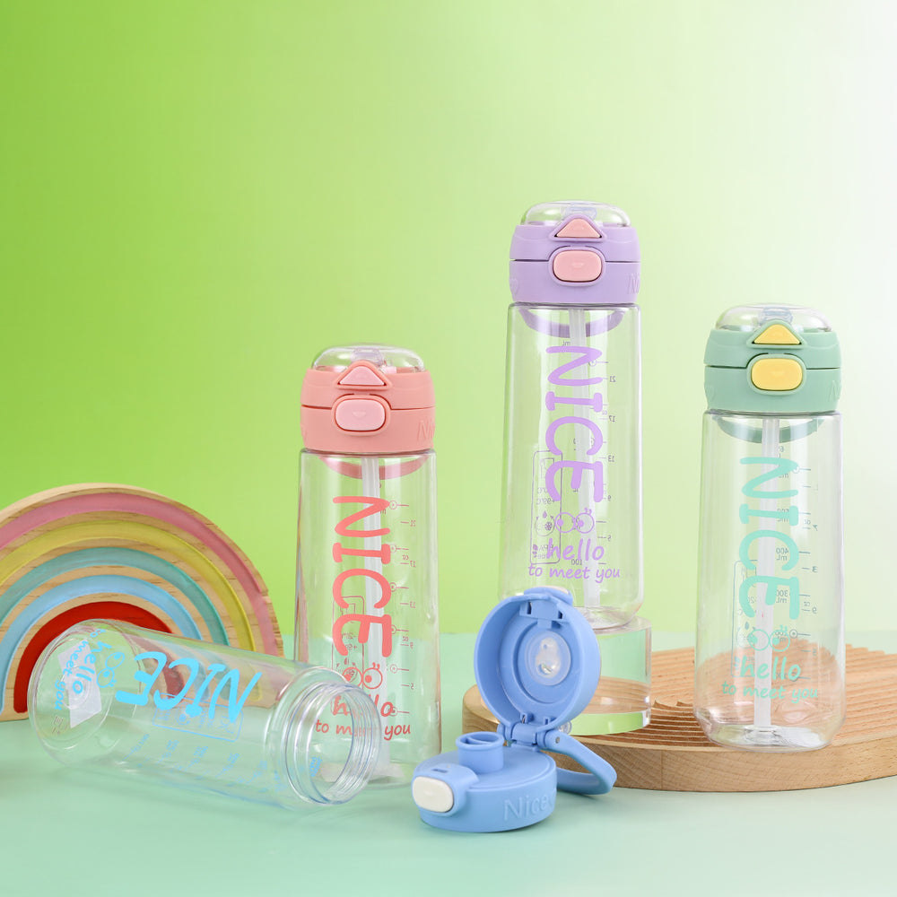 Summer travel double drink plastic water bottle with straw, high-value sports water bottle for men, women, students, and children - wholesale