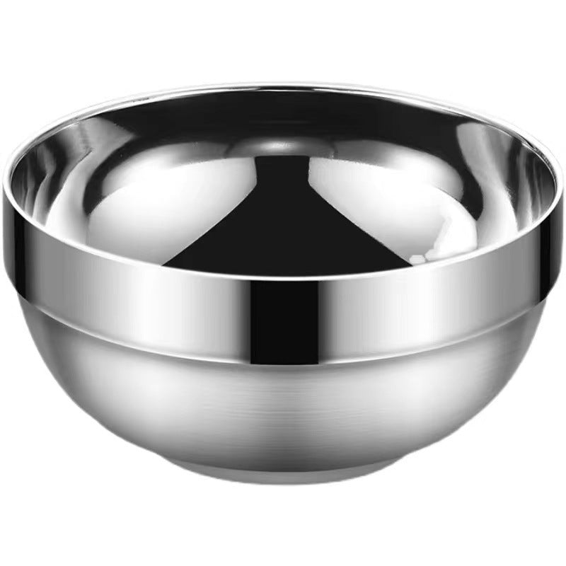 304 stainless steel bowl, platinum bowl, ramen bowl, children's insulated soup bowl, thickened soup bowl for school cafeterias