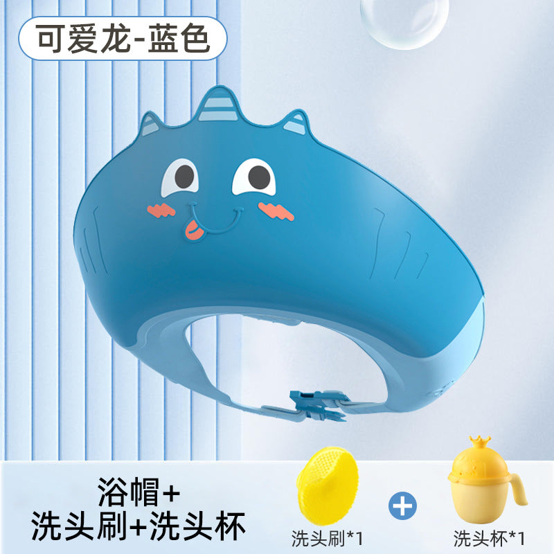 Baby hair washing headgear - eye & ear protection, soft silicone shampoo cap for infants and toddlers, waterproof bathing and shampooing cap for children