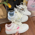 Studenteasiest for matchwhite shoes women's 2025autumnew arrivaltrendyins sneakers breathable thick solecasual bread shoes