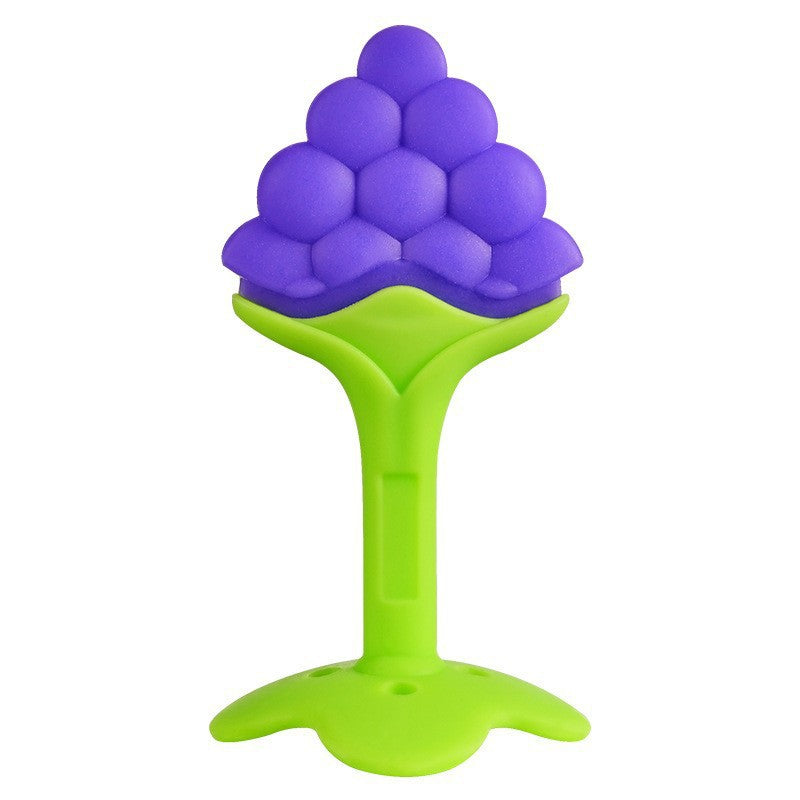 English card pack, silicone baby toothpaste, fruit-shaped chewing glue newborn two-color three-dimensional toothpaste grinding stick