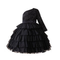 Export cross-border dress girl's oblique shoulder suspender cake skirt sequin strap bowskids princess skirt tutu skirt