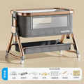 Aluminum alloy baby crib - portable, foldable, and convertible bassinet - multifunctional newborn bed - splice-together large bed