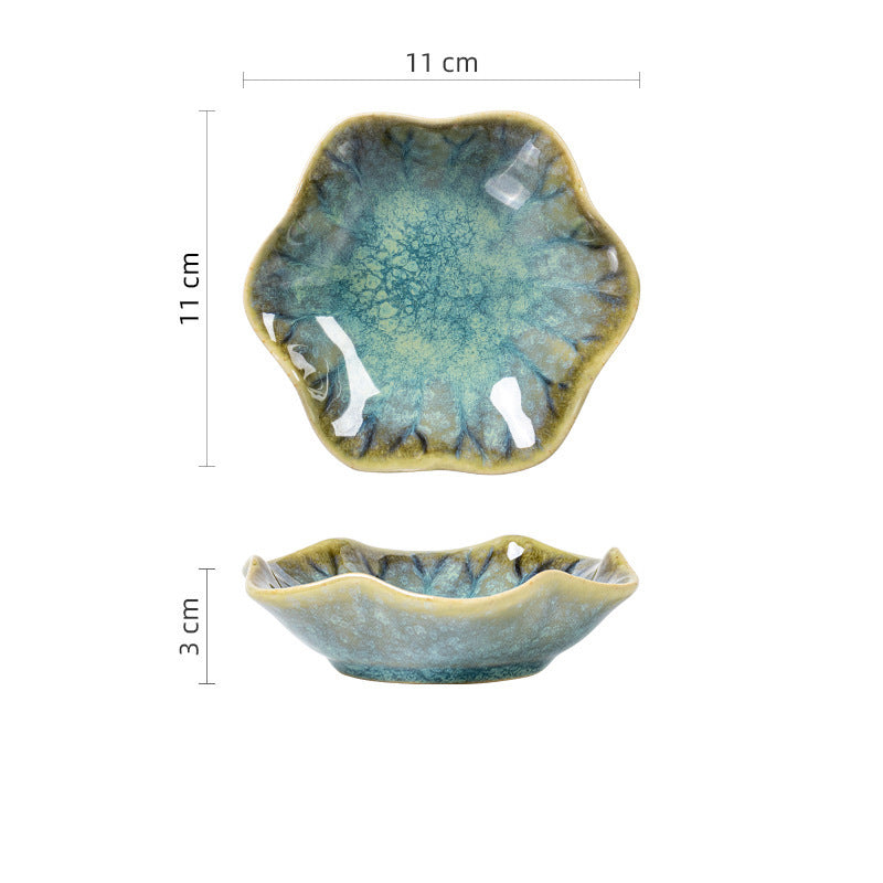 Japanese kiln-turned plate, ceramic snack plate, seasoning plate, restaurant hot pot sauce plate, sushi sauce plate, wholesale