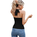 women's fashion european and american style tie back halter sling  new arrival silmshort pit pattern knittingtube topsweater