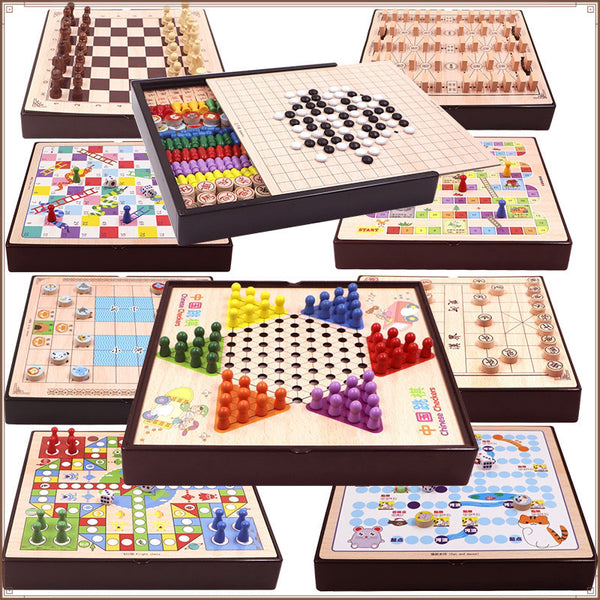 Checkers, flying chess, backgammon, all-in-one puzzle, luxury chess, early childhood children's toys, elementary school students Table Games