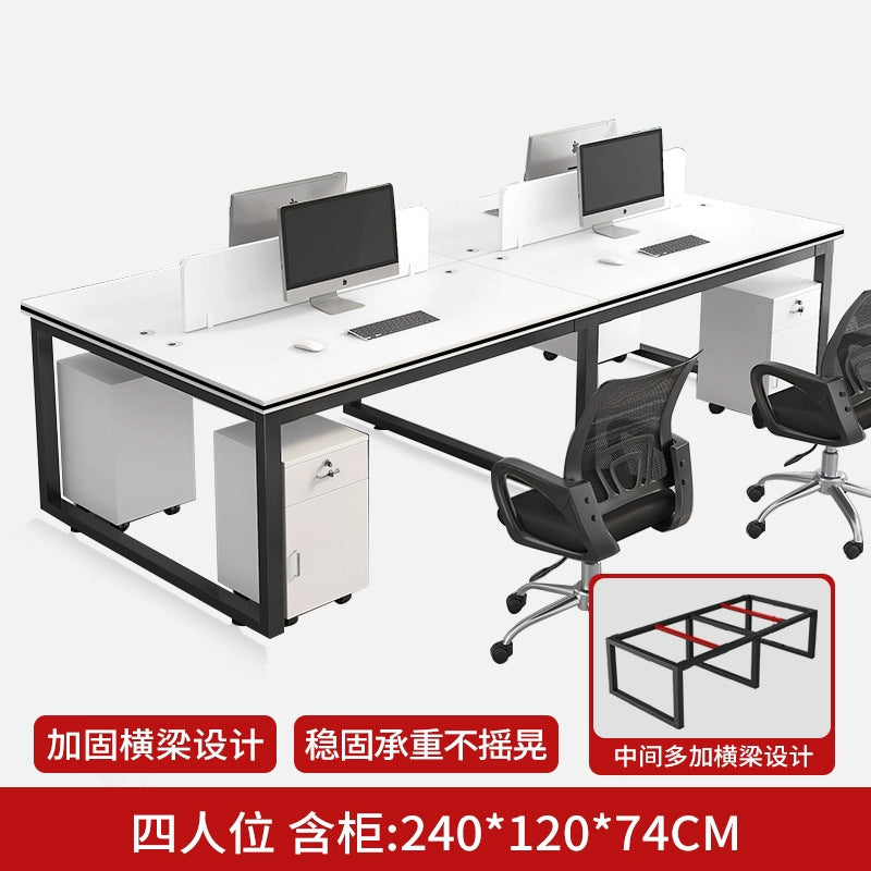 Office desk and chair set - 4, 6, or 8 seater workstation - cardboard office - minimalist modern office desk for employees