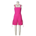 Source factory fashion suspender workwear one-piece shorts for women high waist waist rolled wide-leg half length jumpsuit