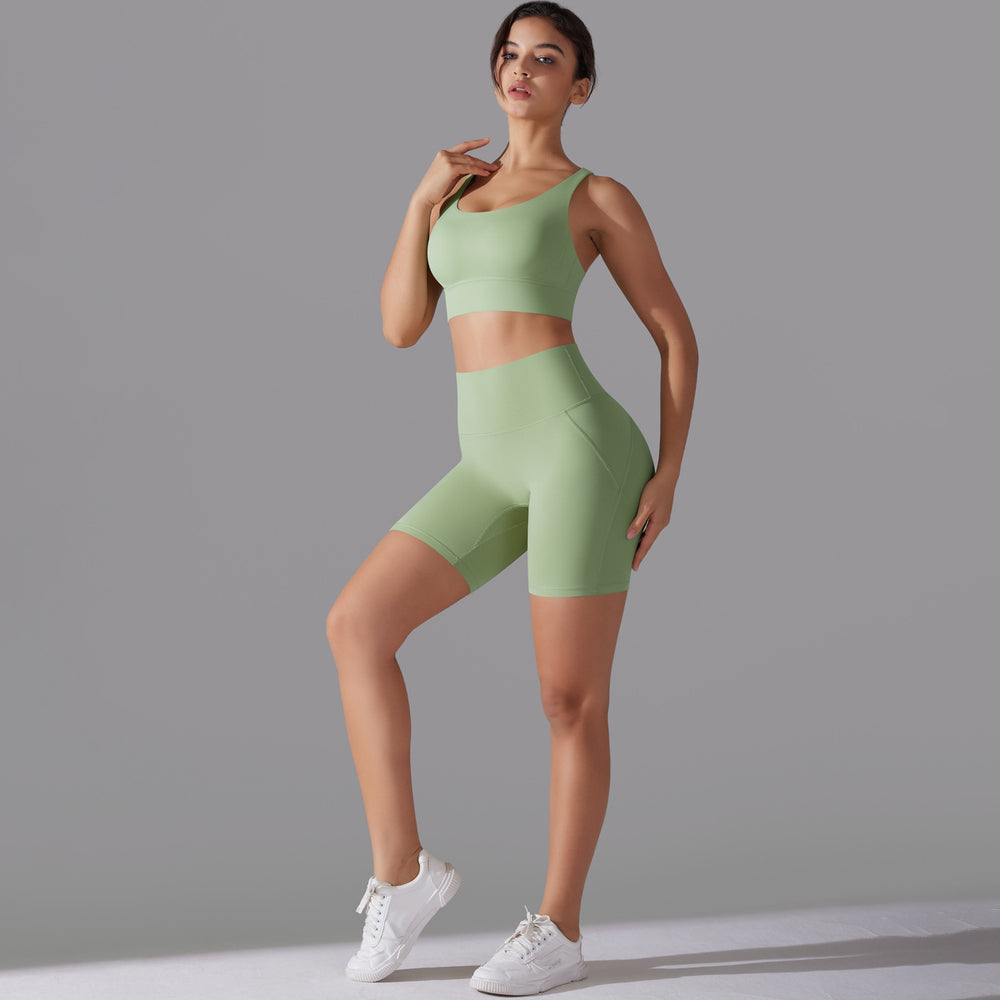 New arrival free underwear three-quarter shorts yoga suit beautiful back cross sports intimates fitness yoga suit