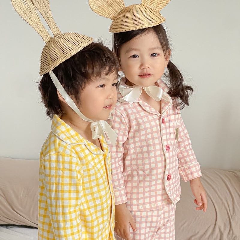 Kids stand collar pajamas fall and winter pure cottonlong sleeves baby home clothes boys and girls new arrivalautumseparatessuit