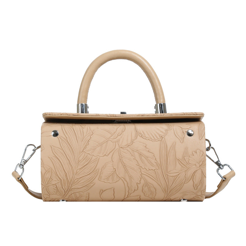 Best selling box bag women 2024fashion embossed satchel shoulder crossbody bag classy texture pillow bag