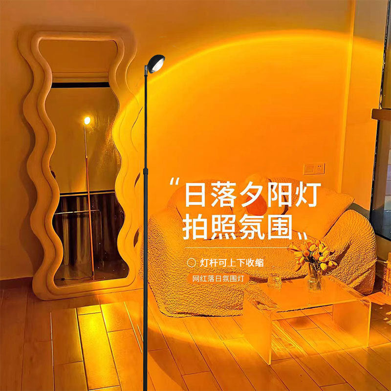Sunset lamp, ambient light, floor lamp, bedside sunset lamp, photo and photography fill light, popular bedroom sunset lamp projection