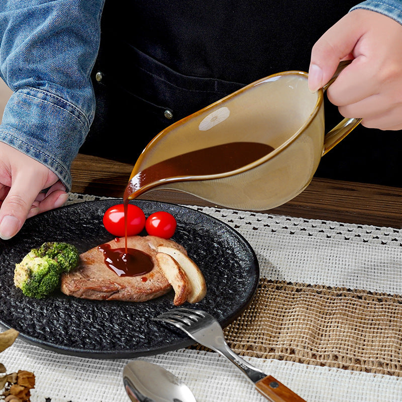 Nordic ceramic western food steak sauce ceramic juice cup restaurant hotel teriyaki cooking seasoning cup handle cup