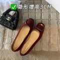 Black french square buckle flatsflatsflats round toe slip-on hidden heel suede work clothing women's shoes low heel casual