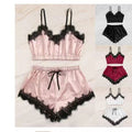 Fashion cross-border hot style sexylace sexy fungus edge three-point chest-wrapped laceintimates suit pajamas