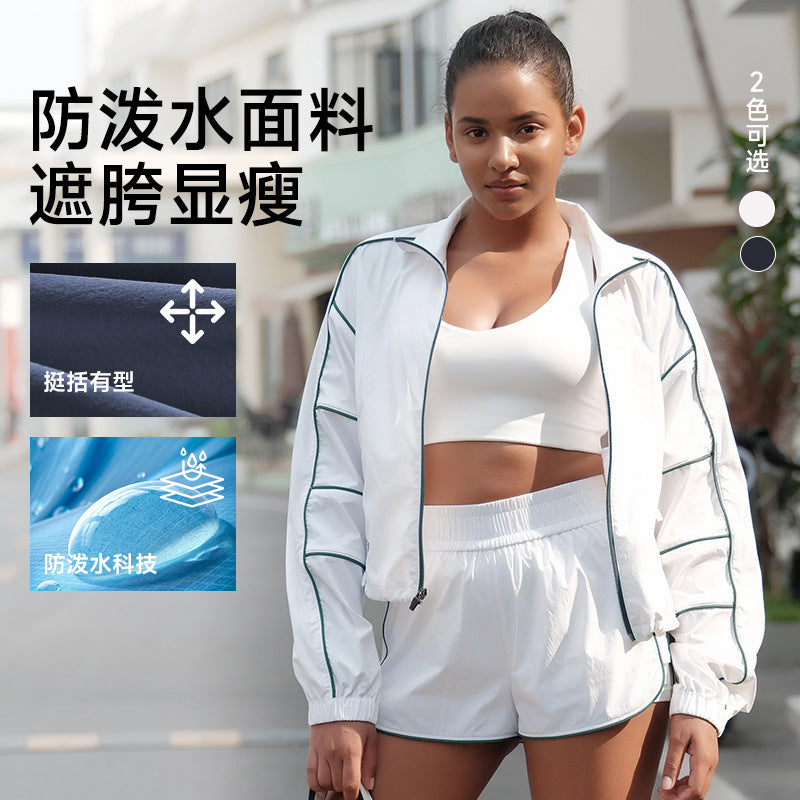 New quick-dry tennis jacket women's running long sleeve t-shirt sports top outdoor badminton slimming fitness apparel
